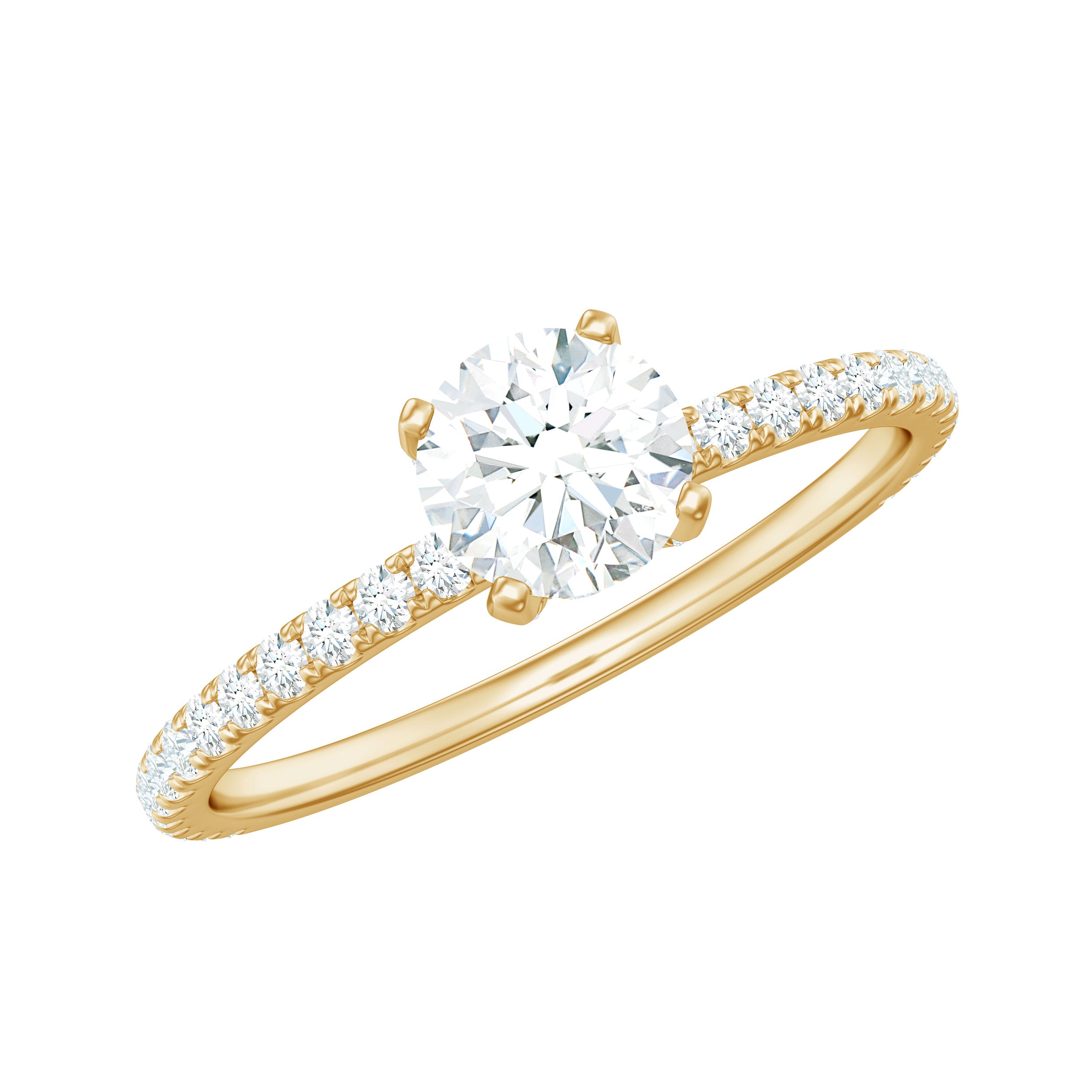 Minimalist Diamond Classic Engagement Ring Natural - ( HI-SI ) - Rosec Jewels