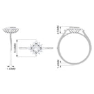 Designer Diamond Engagement Ring with Halo Natural - ( HI-SI ) - Rosec Jewels