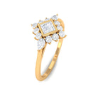Designer Diamond Engagement Ring with Halo Natural - ( HI-SI ) - Rosec Jewels
