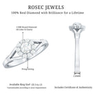 Natural Diamond Halo Engagement Ring with Split Shank Natural - ( HI-SI ) - Rosec Jewels