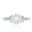 Natural Diamond Halo Engagement Ring with Split Shank Natural - ( HI-SI ) - Rosec Jewels