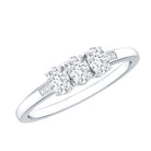 Lab Grown Oval Diamond 3 Stone Engagement Ring Lab - ( EF-VS ) - Rosec Jewels
