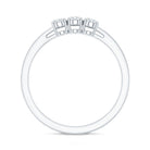 Lab Grown Oval Diamond 3 Stone Engagement Ring Lab - ( EF-VS ) - Rosec Jewels