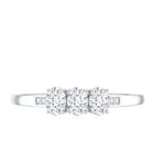 Lab Grown Oval Diamond 3 Stone Engagement Ring Lab - ( EF-VS ) - Rosec Jewels