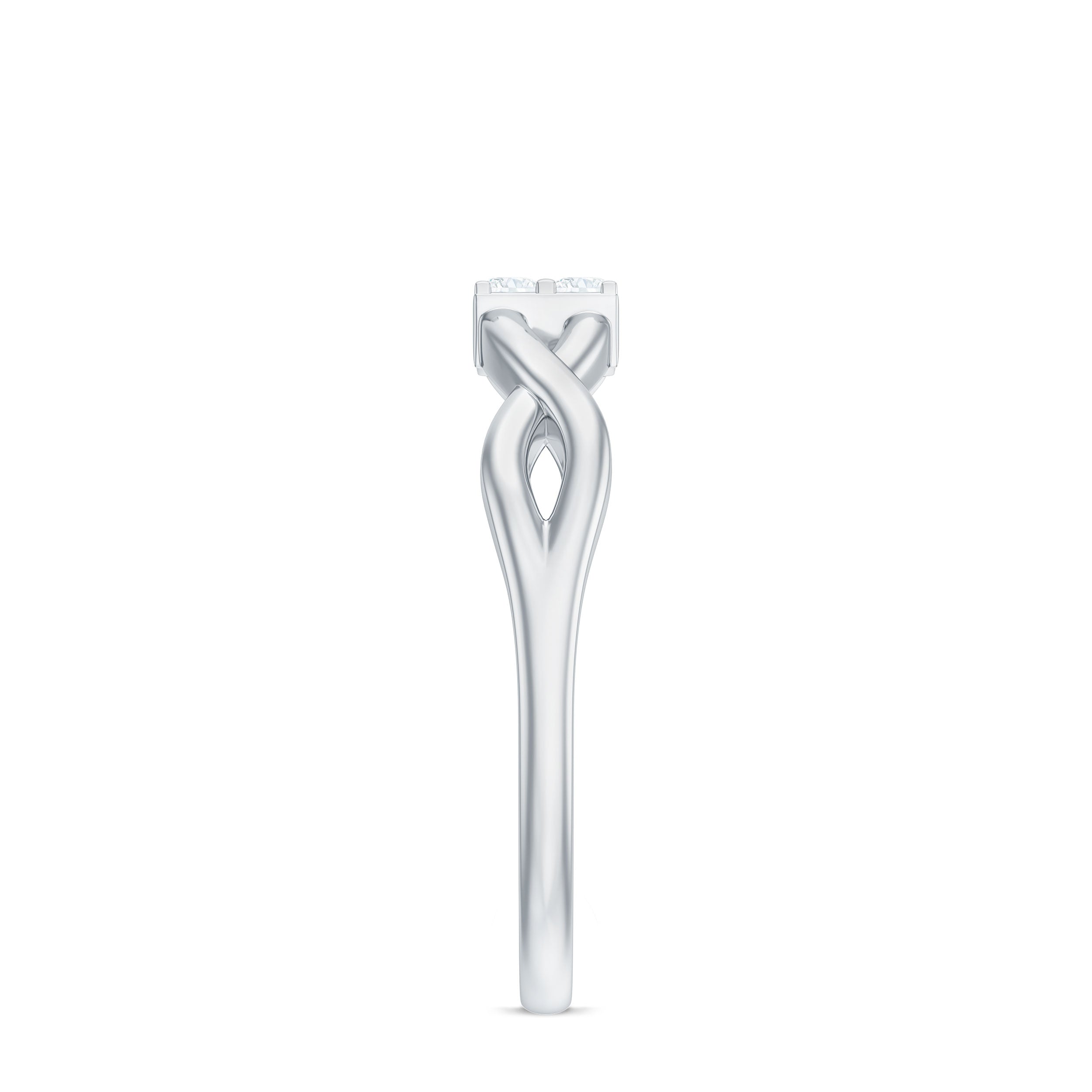 Contemporary Diamond Engagement Ring with Infinity Shank Natural - ( HI-SI ) - Rosec Jewels