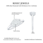 Real Diamond Engagement Ring with Halo Natural - ( HI-SI ) - Rosec Jewels