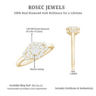 Real Diamond Engagement Ring with Halo Natural - ( HI-SI ) - Rosec Jewels