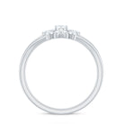 Natural Diamond Flower Engagement Ring in Illusion Set Natural - ( HI-SI ) - Rosec Jewels