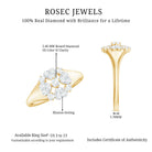 Natural Diamond Flower Engagement Ring in Illusion Set Natural - ( HI-SI ) - Rosec Jewels