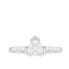Minimal Diamond Triangular Engagement Ring Natural - ( HI-SI ) - Rosec Jewels