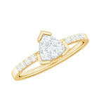 Minimal Diamond Triangular Engagement Ring Natural - ( HI-SI ) - Rosec Jewels