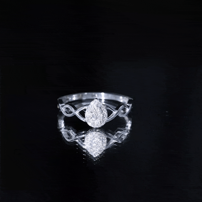 Illusion Set Round Diamond Crossover Engagement Ring Natural - ( HI-SI ) - Rosec Jewels