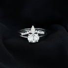 Certified 6X8 MM Oval Lab Grown Diamond Engagement Ring With Enhancer Lab - ( EF-VS ) - Rosec Jewels