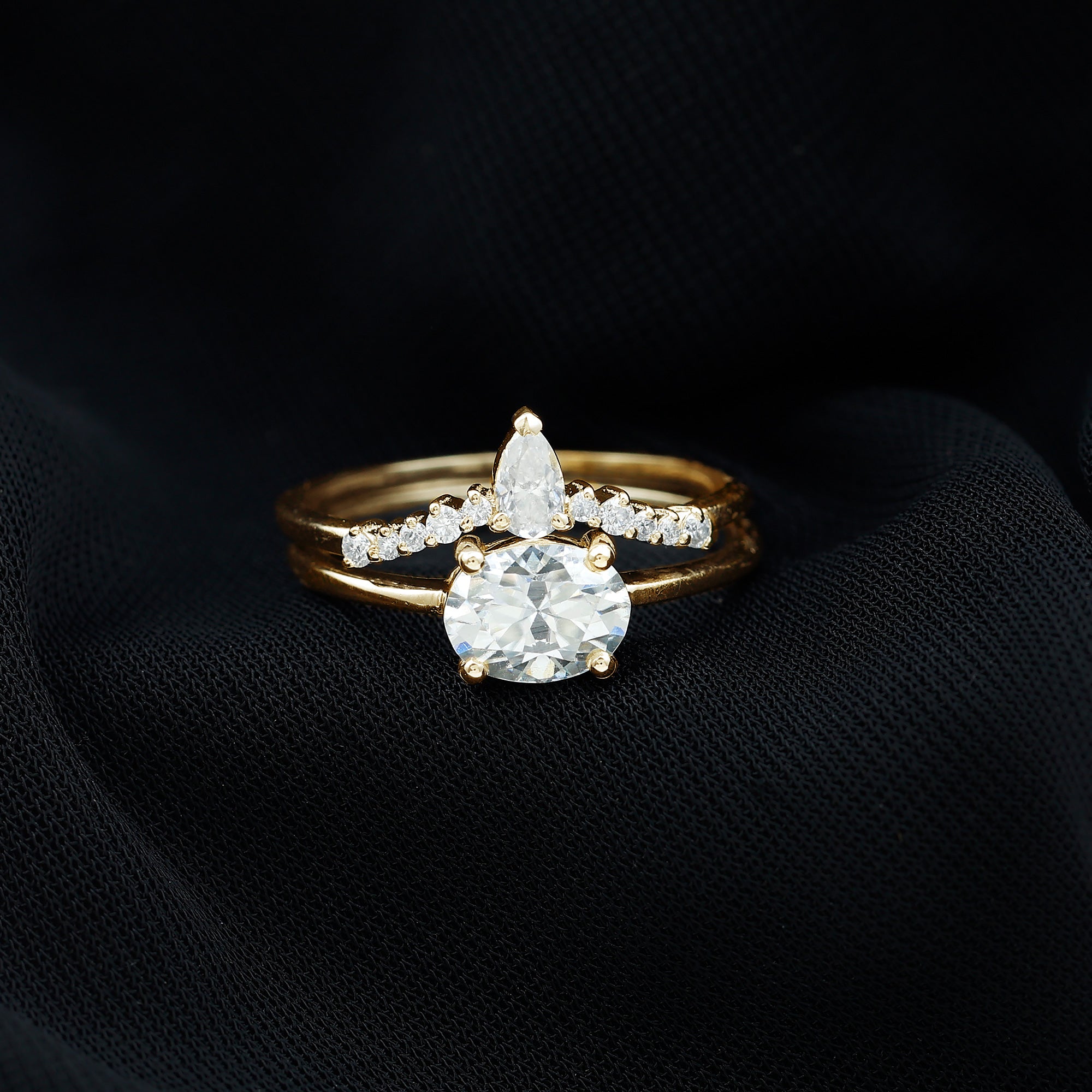 Certified 6X8 MM Oval Lab Grown Diamond Engagement Ring With Enhancer Lab - ( EF-VS ) - Rosec Jewels