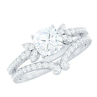 Certified 6 MM Cushion Lab Grown Diamond Engagement Ring with Wedding Band Lab - ( EF-VS ) - Rosec Jewels