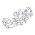 6X8MM Oval Lab Grown Diamond Petal Prong Engagement Ring Lab - ( EF-VS ) - Rosec Jewels