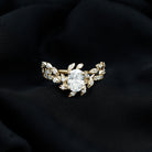 6X8MM Oval Lab Grown Diamond Petal Prong Engagement Ring Lab - ( EF-VS ) - Rosec Jewels