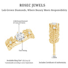 6 MM Lab Grown Diamond Nature Inspired Engagement Ring Lab - ( EF-VS ) - Rosec Jewels