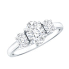 Rosec Jewels-Certified Lab Grown Diamond 3 Stone Engagement Ring For Women