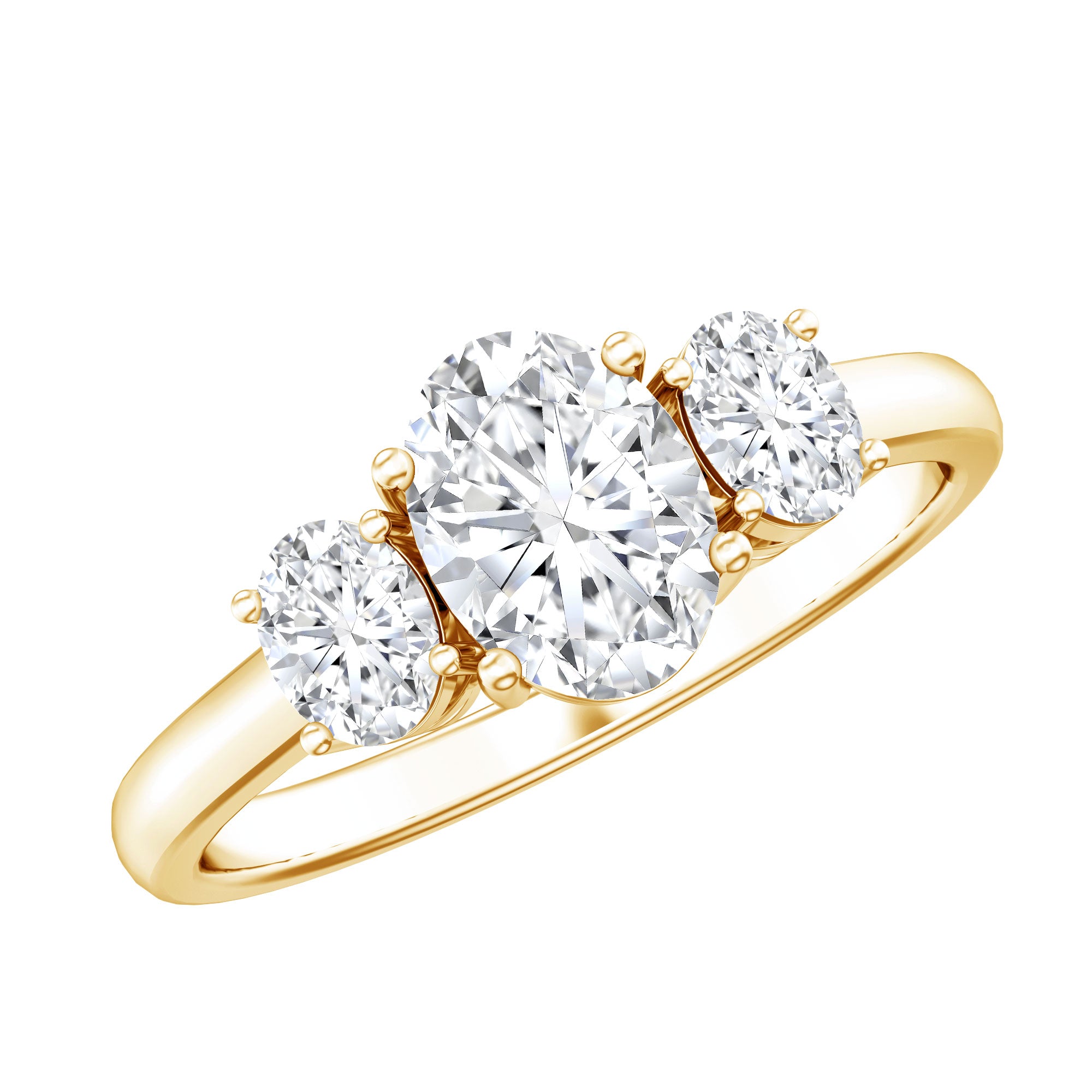 Rosec Jewels-Certified Lab Grown Diamond 3 Stone Engagement Ring For Women