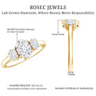 Rosec Jewels-Certified Lab Grown Diamond 3 Stone Engagement Ring For Women