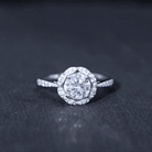 Rosec Jewels-Certified 7 MM Lab Grown Diamond Halo Engagement Ring