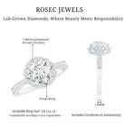 Rosec Jewels-Certified 7 MM Lab Grown Diamond Halo Engagement Ring