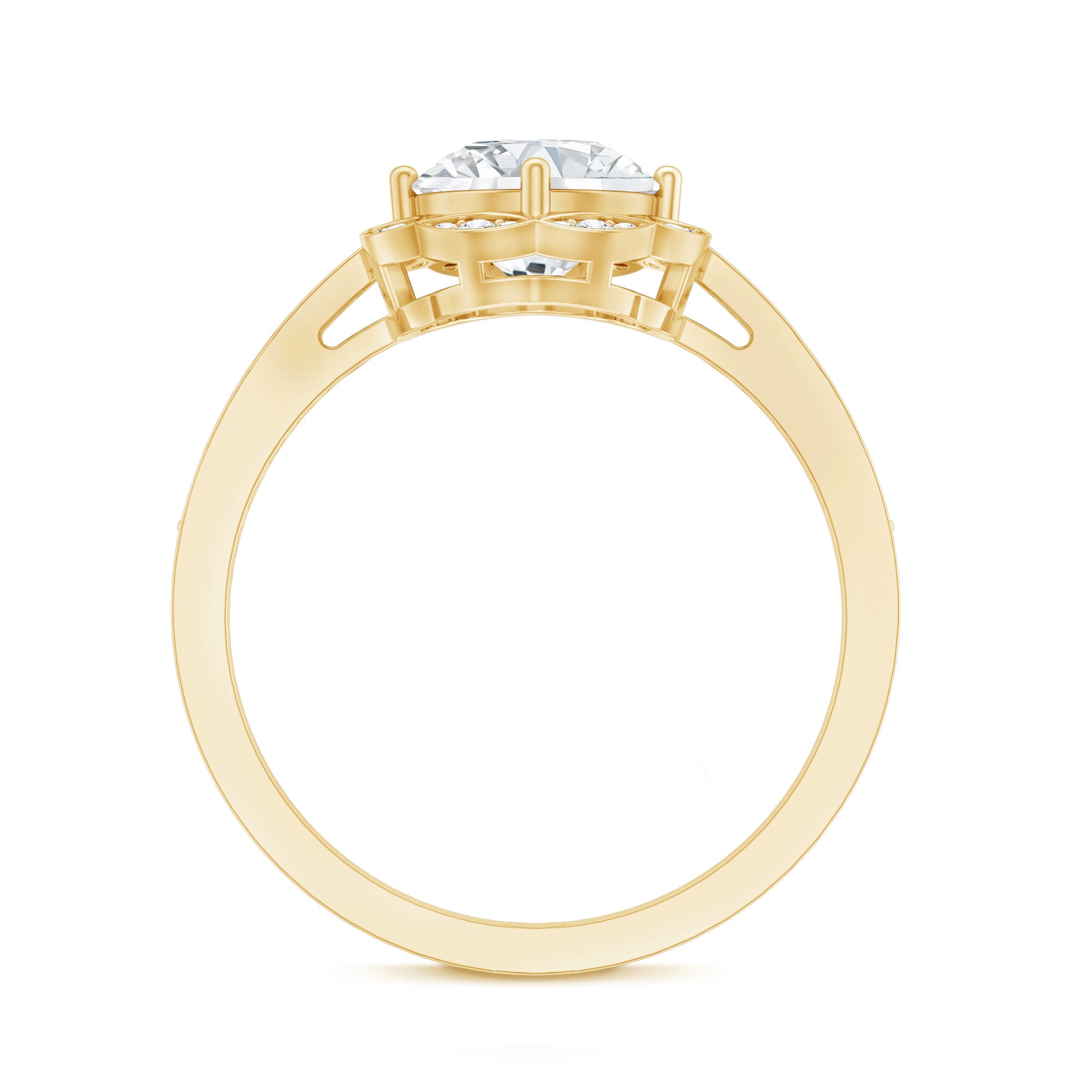 Rosec Jewels-Certified 7 MM Lab Grown Diamond Halo Engagement Ring