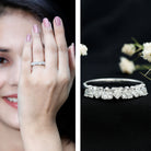 Certified Lab Heart Shaped Diamond Half Eternity Ring Lab - ( EF-VS ) - Rosec Jewels