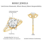 8 mm Lab Grown Diamond Vintage Inspired Engagement Ring Lab - ( EF-VS ) - Rosec Jewels