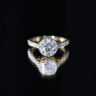 Certified Bezel Set Lab Grown Diamond Engagement Ring With Side Stones Lab - ( EF-VS ) - Rosec Jewels