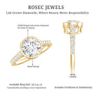 Certified Bezel Set Lab Grown Diamond Engagement Ring With Side Stones Lab - ( EF-VS ) - Rosec Jewels