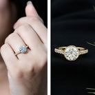 Certified Bezel Set Lab Grown Diamond Engagement Ring With Side Stones Lab - ( EF-VS ) - Rosec Jewels