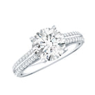 Certified Lab Grown Diamond 2 Carat Simple Engagement Ring With Side Stones Lab - ( EF-VS ) - Rosec Jewels