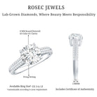 Certified Lab Grown Diamond 2 Carat Simple Engagement Ring With Side Stones Lab - ( EF-VS ) - Rosec Jewels