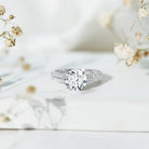 Certified Lab Grown Diamond 2 Carat Simple Engagement Ring With Side Stones Lab - ( EF-VS ) - Rosec Jewels