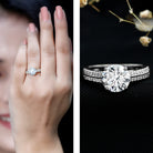Certified Lab Grown Diamond 2 Carat Simple Engagement Ring With Side Stones Lab - ( EF-VS ) - Rosec Jewels