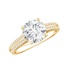 Certified Lab Grown Diamond 2 Carat Simple Engagement Ring With Side Stones Lab - ( EF-VS ) - Rosec Jewels