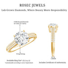 Certified Lab Grown Diamond 2 Carat Simple Engagement Ring With Side Stones Lab - ( EF-VS ) - Rosec Jewels