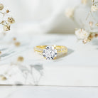 Certified Lab Grown Diamond 2 Carat Simple Engagement Ring With Side Stones Lab - ( EF-VS ) - Rosec Jewels