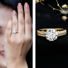 Certified Lab Grown Diamond 2 Carat Simple Engagement Ring With Side Stones Lab - ( EF-VS ) - Rosec Jewels