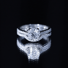 Rosec Jewels-Lab Grown Diamond 8 MM Round Engagement Ring With Ring Guard