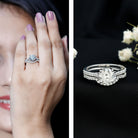 Rosec Jewels-Lab Grown Diamond 8 MM Round Engagement Ring With Ring Guard