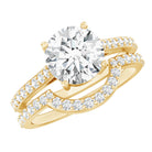 Rosec Jewels-Lab Grown Diamond 8 MM Round Engagement Ring With Ring Guard