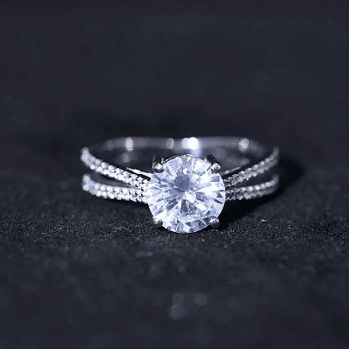 Rosec Jewels-Certified 8 mm Lab Grown Diamond Split Shank Engagement Ring