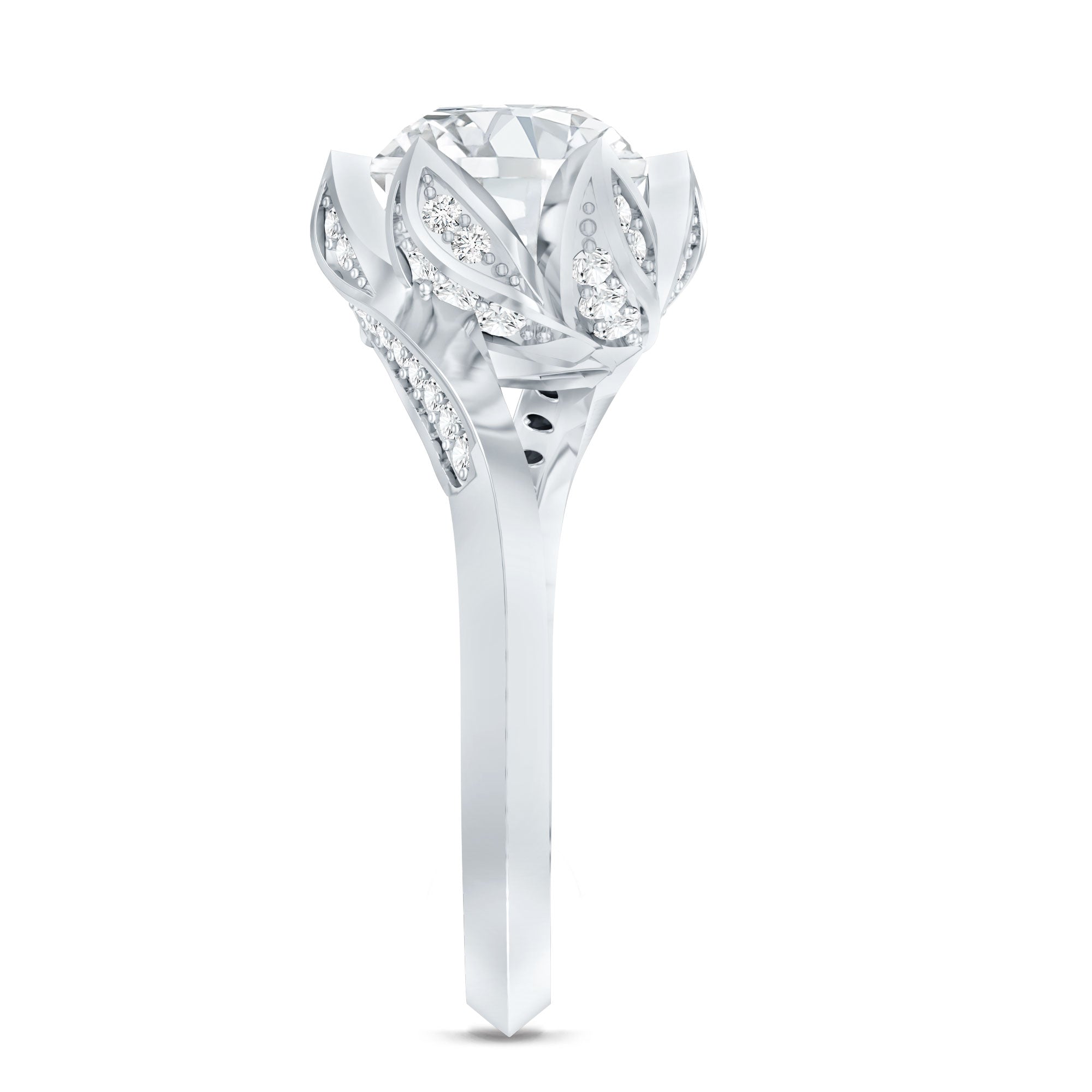 2 Carat Lab Grown Diamond Vintage Floral Engagement Ring Lab - ( EF-VS ) - Rosec Jewels