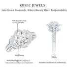 Certified 8 MM Lab Grown Diamond Vintage Style Engagement Ring Lab - ( EF-VS ) - Rosec Jewels