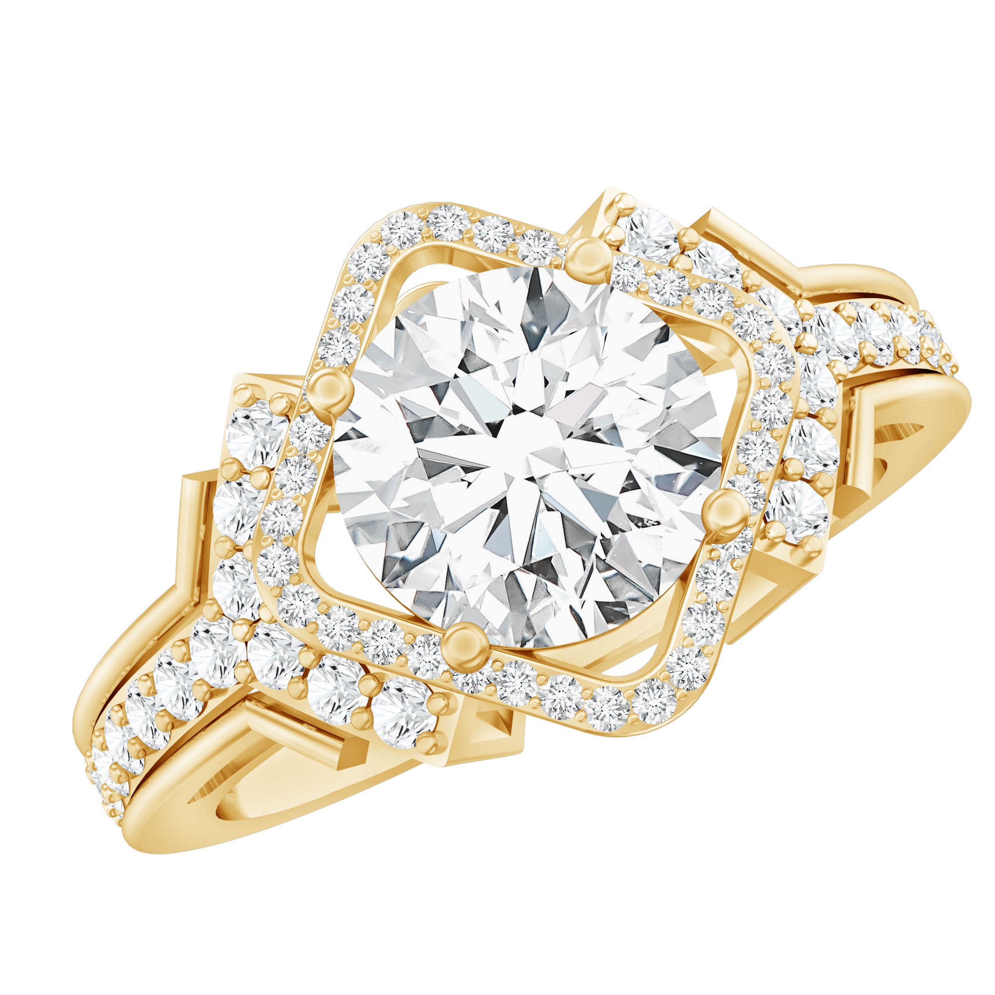 Certified 8 MM Lab Grown Diamond Vintage Style Engagement Ring Lab - ( EF-VS ) - Rosec Jewels
