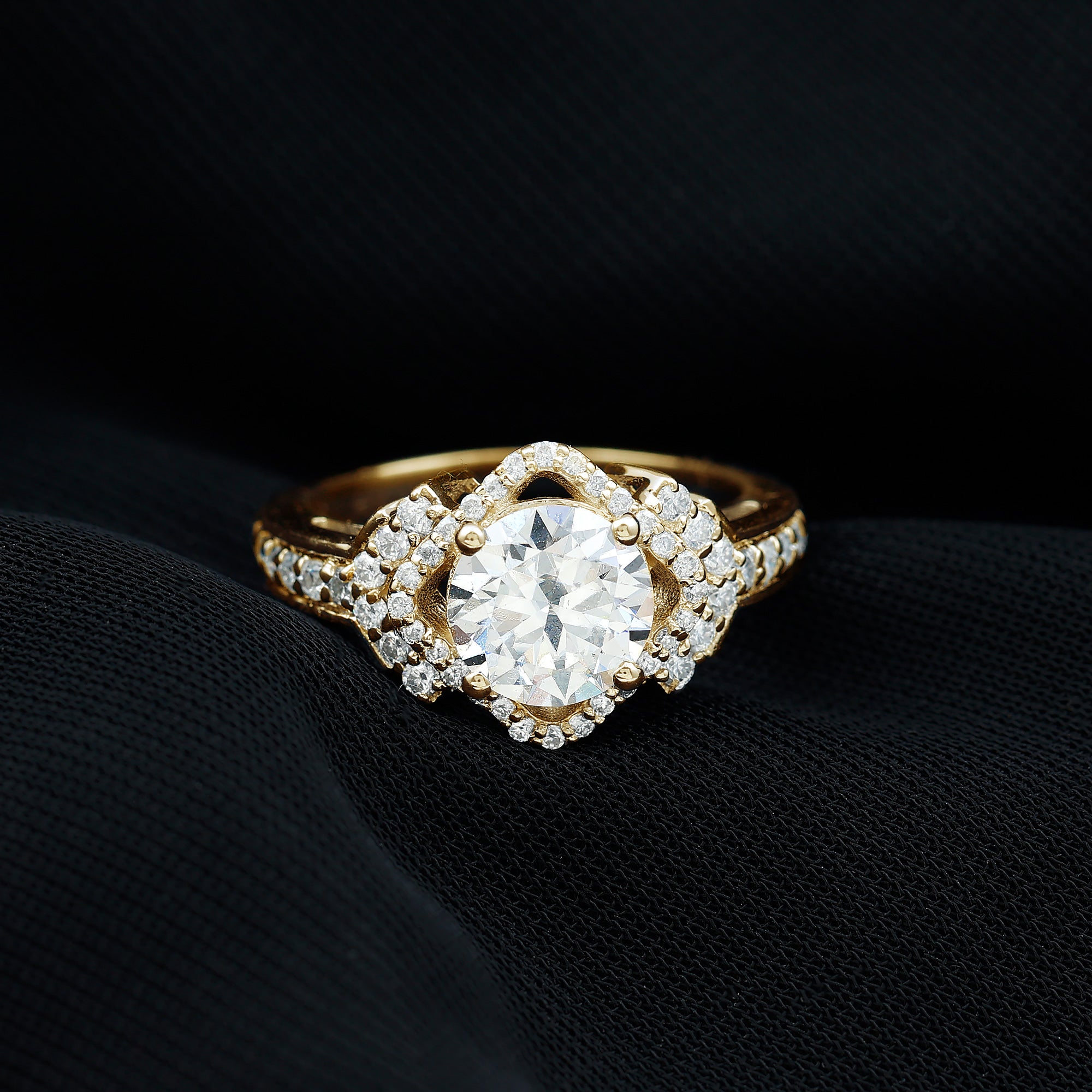 Certified 8 MM Lab Grown Diamond Vintage Style Engagement Ring Lab - ( EF-VS ) - Rosec Jewels