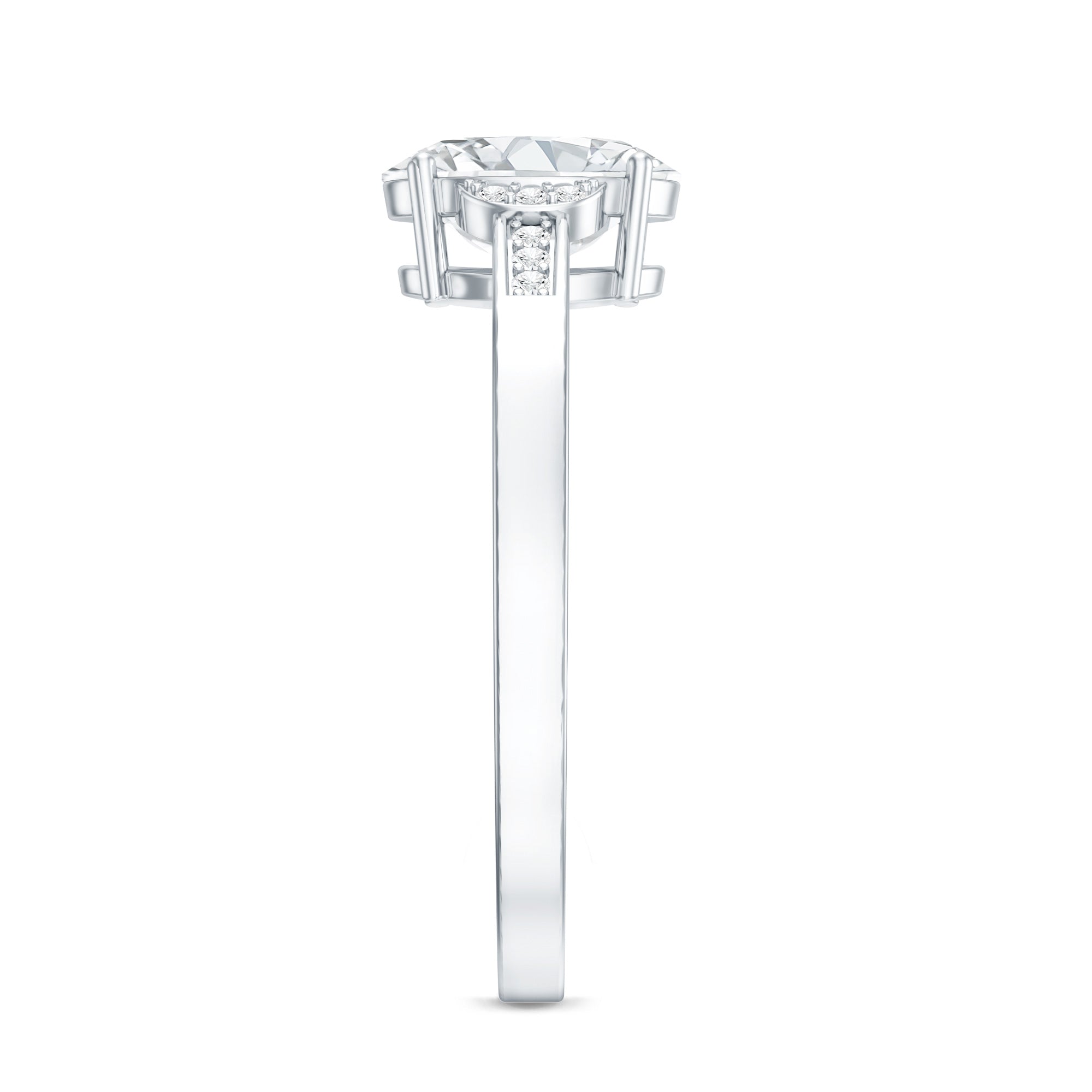 Certified 6X8 MM Oval Lab Grown Diamond Solitaire Engagement Ring Lab - ( EF-VS ) - Rosec Jewels